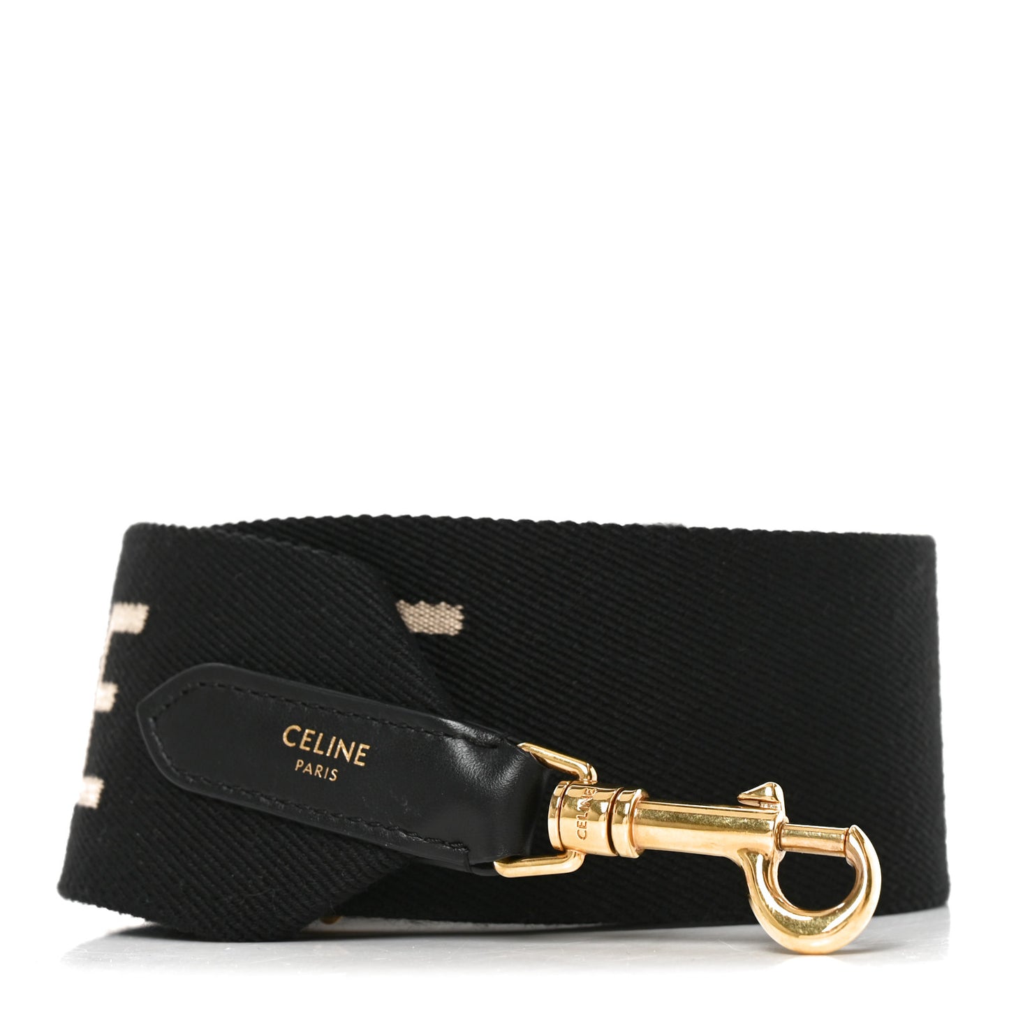 Jacquard Wool Logo Short Strap Black Beige