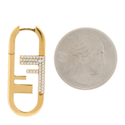 Fendi Metal FF O'Lock Crystal Sinlge Earring Gold 2 of 6