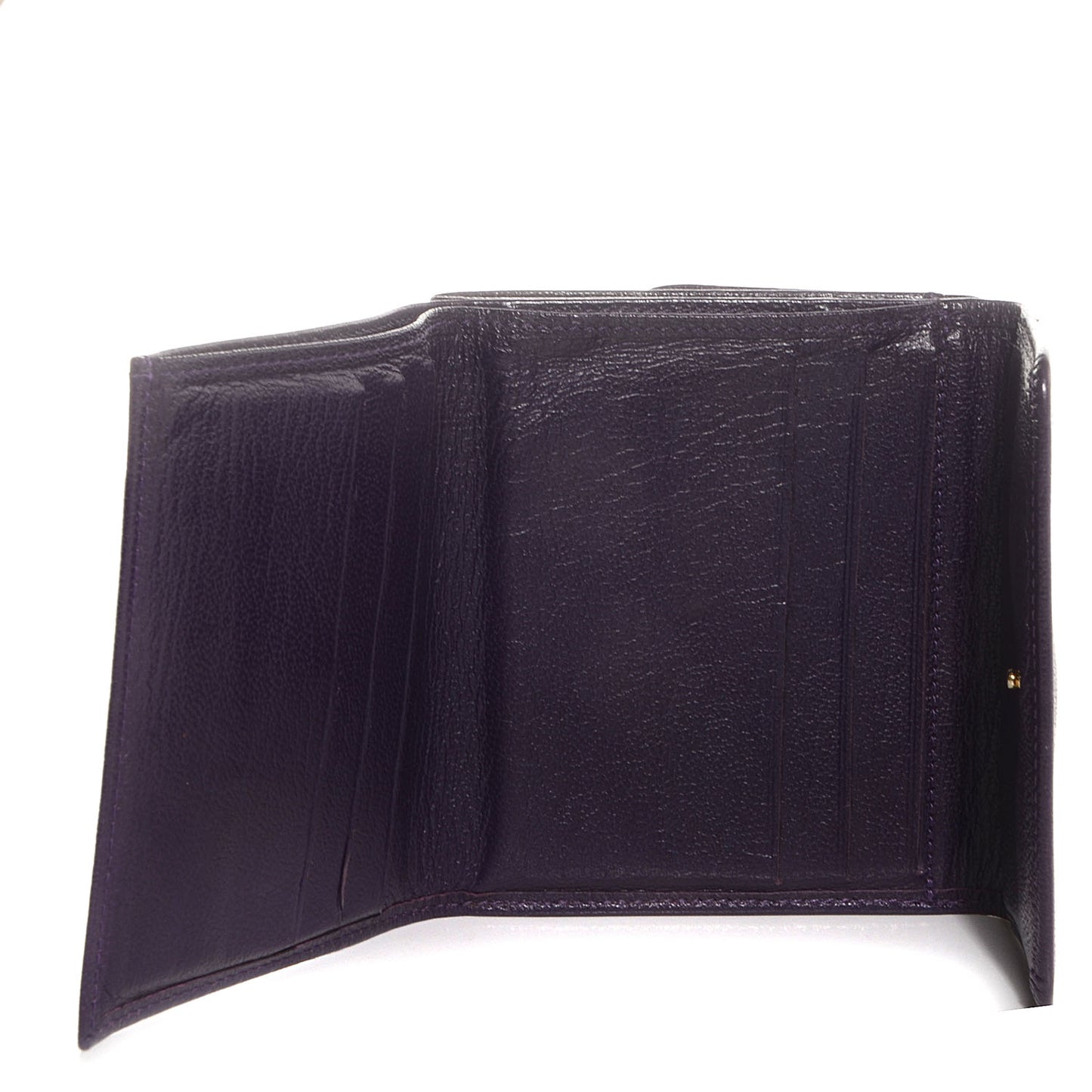 Chevre Goatskin Compact CC Flap Wallet Purple
