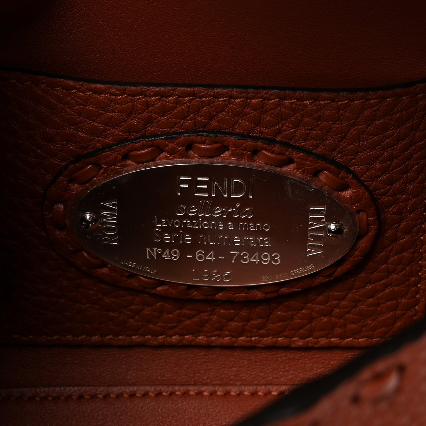 Cuoio Romano Selleria Macro Stitchings Mini Baguette Sienna