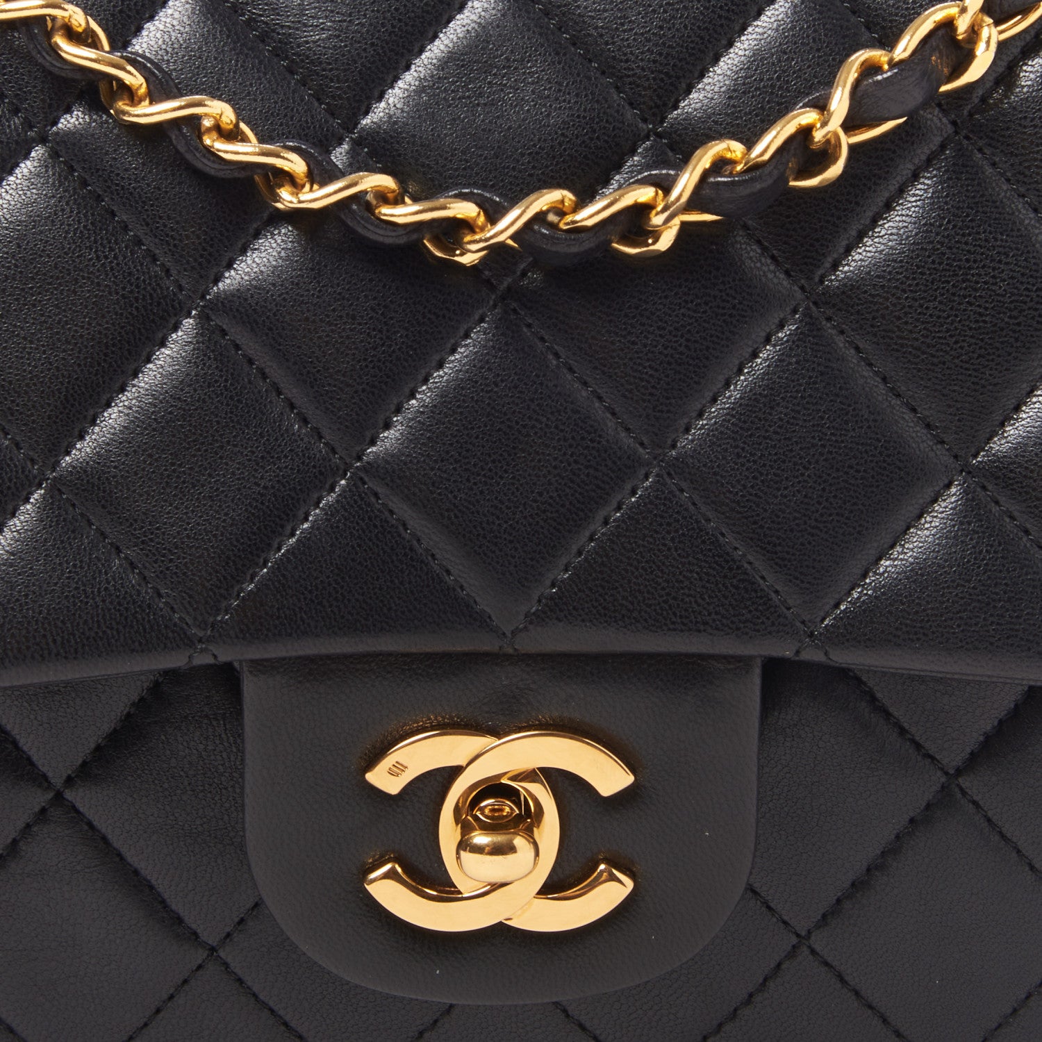 Chanel Lambskin Quilted Medium Double Flap Black 7 of 9