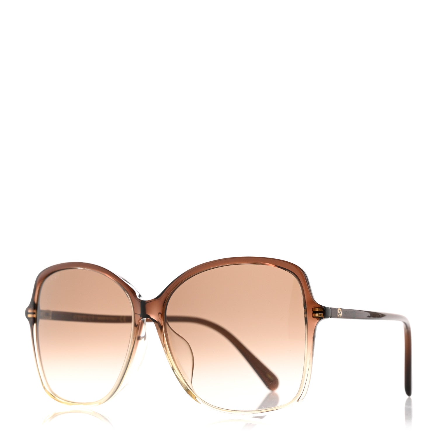 Gucci Acetate Oversize Round Frame Sunglasses GG0546SK Brown 1 of 8