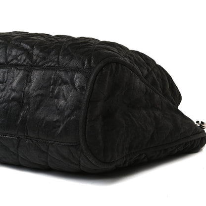 Chanel Crinkled Coated Canvas Le Marais Hobo Black 10 of 20