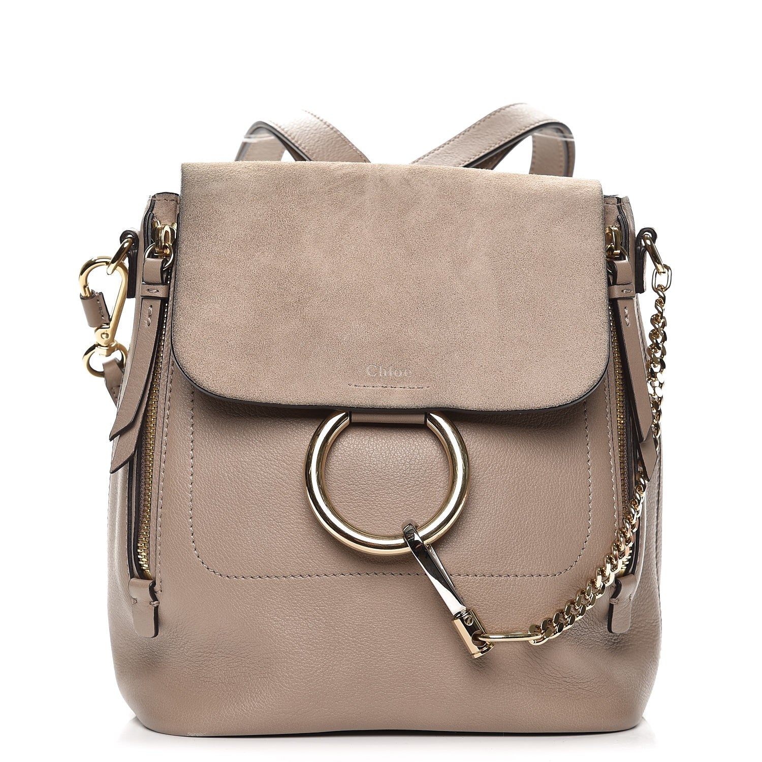 Chloe Suede Calfskin Small Faye Backpack Motty Grey 1 of 10
