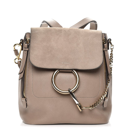 Chloe Suede Calfskin Small Faye Backpack Motty Grey 1 of 10
