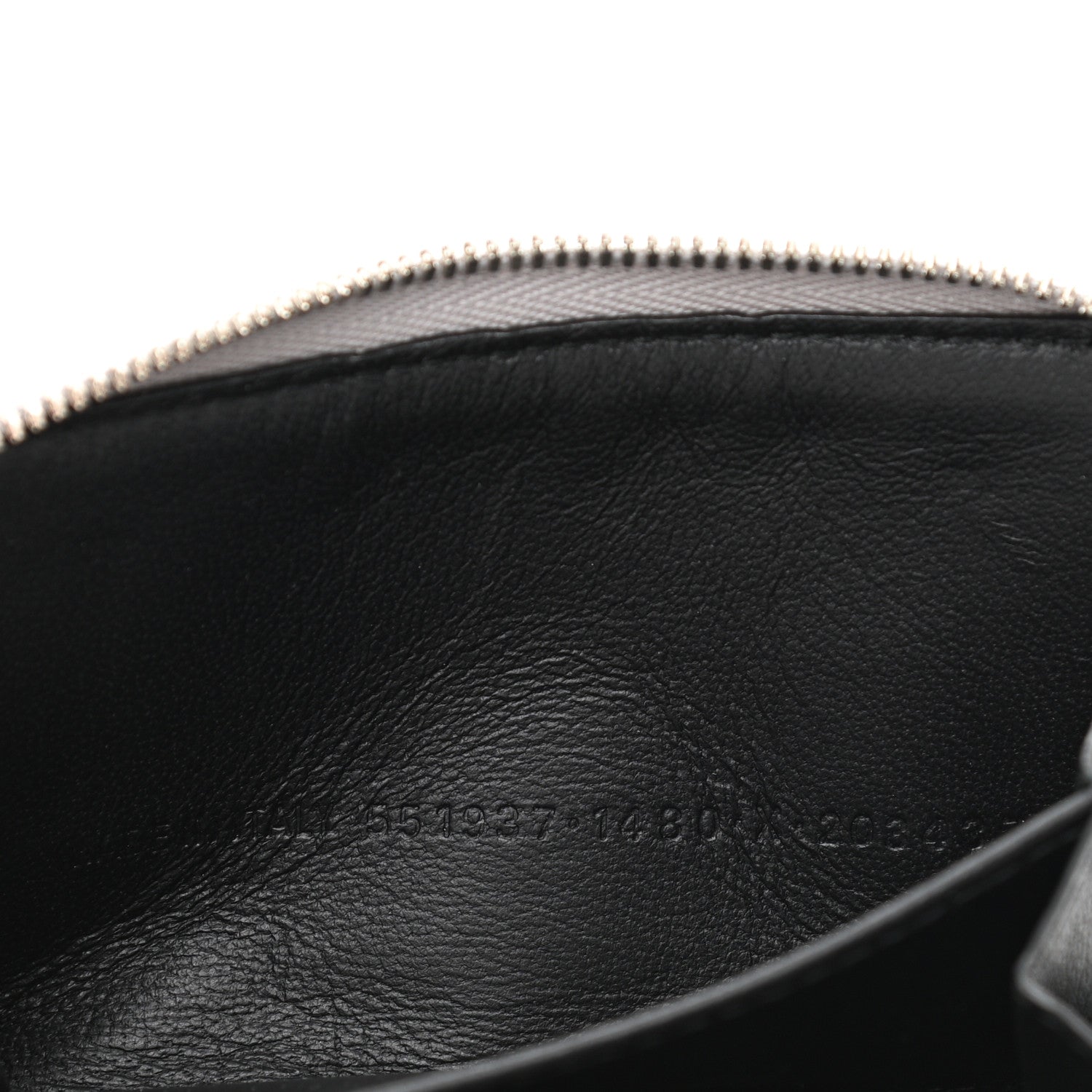 Balenciaga Metallic Calfskin Losange Monogram Everyday Zip Around Card Case Silver Black White 7 of 8