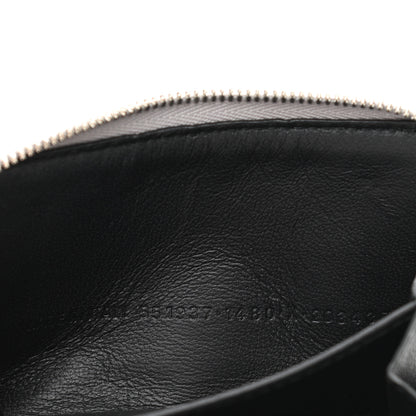 Balenciaga Metallic Calfskin Losange Monogram Everyday Zip Around Card Case Silver Black White 7 of 8