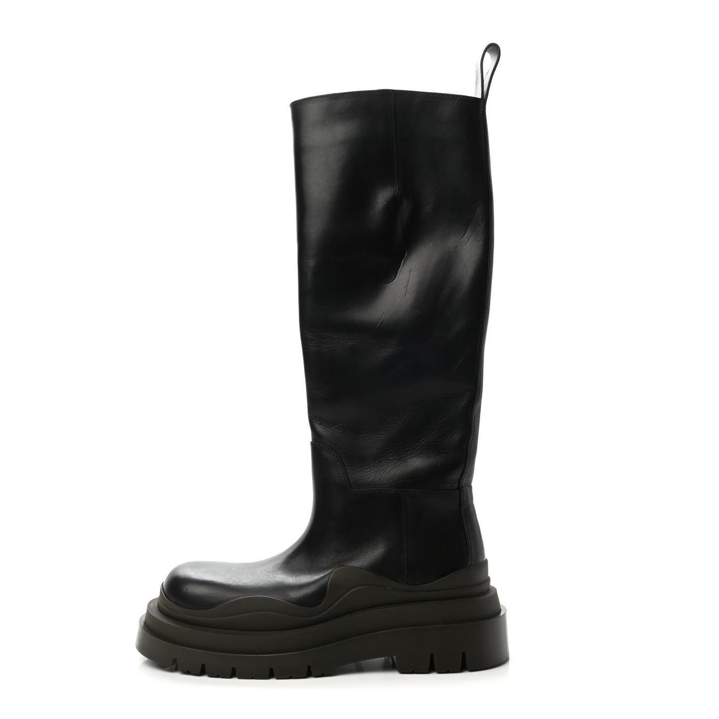 Calfskin The Tire High Boots 37 Black Camping