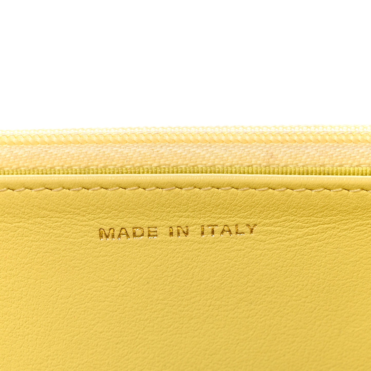 Caviar Quilted Wallet on Chain WOC Light Yellow
