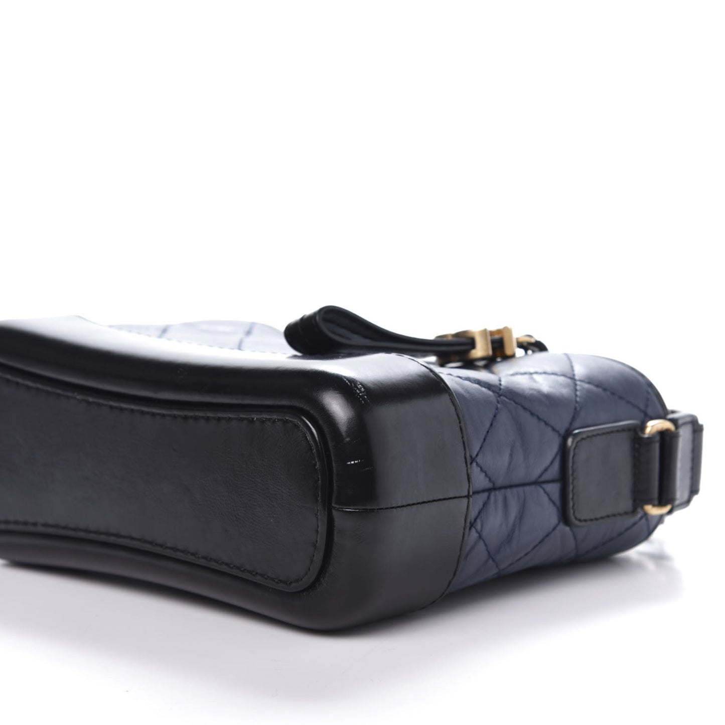 Aged Calfskin Quilted Small Gabrielle Hobo Navy Black