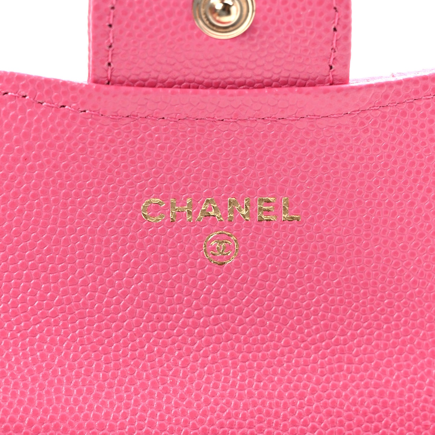 Caviar Quilted Flap Card Holder Wallet Pink