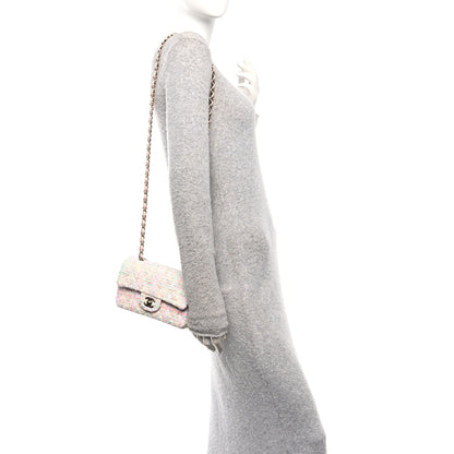 Chanel Tweed Quilted Mini Rectangular Flap Pink Green Orange Purple 2 of 13