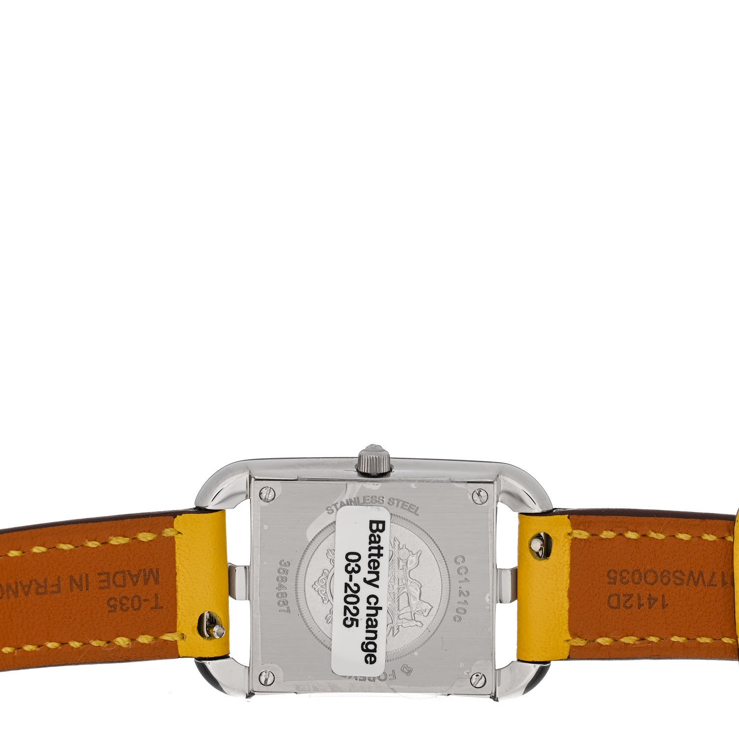 Hermes Stainless Steel Swift 23mm Cape Cod Quartz Watch Jaune De Naples 4 of 6
