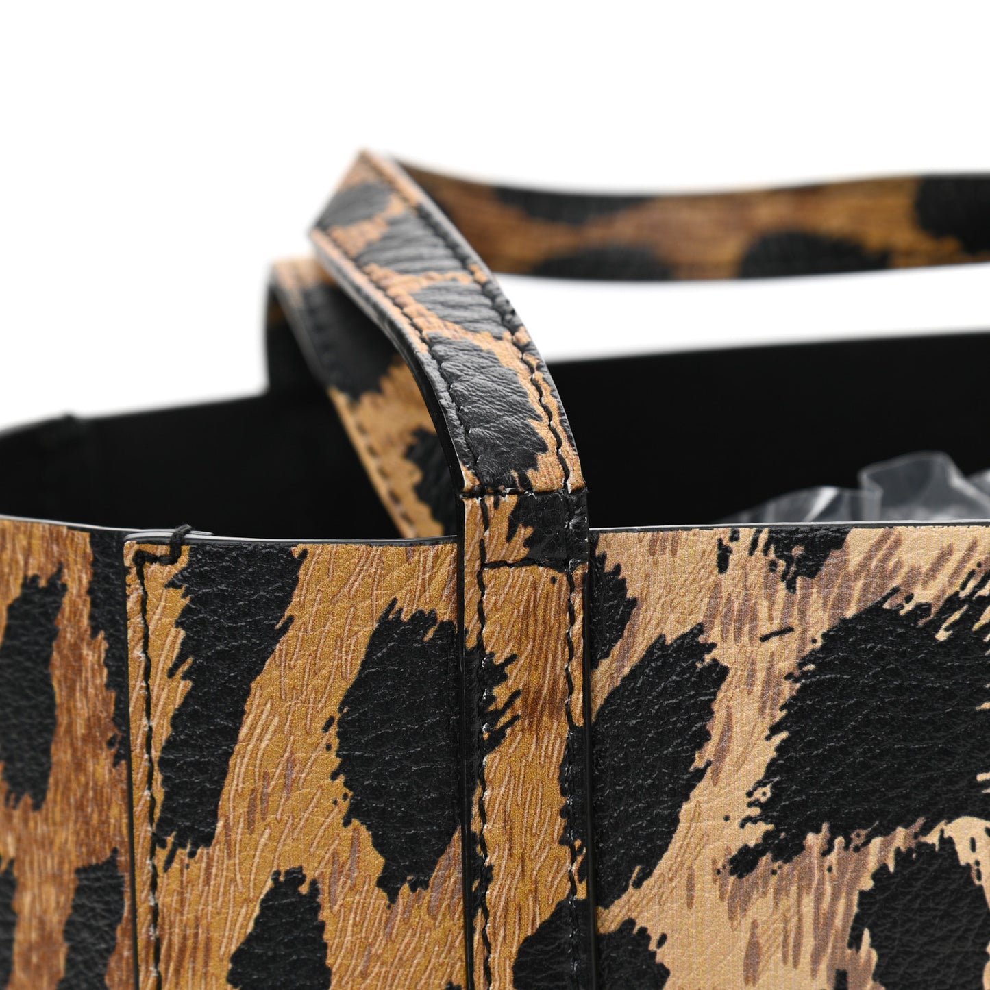 Calfskin Printed Leopard XXS Everyday Tote Beige White