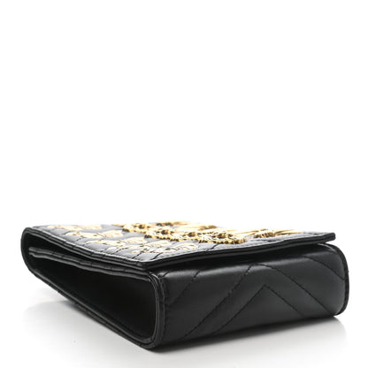 Gucci Calfskin Matelasse Animal Studs GG Marmont Belt Accessory Black 4 of 8