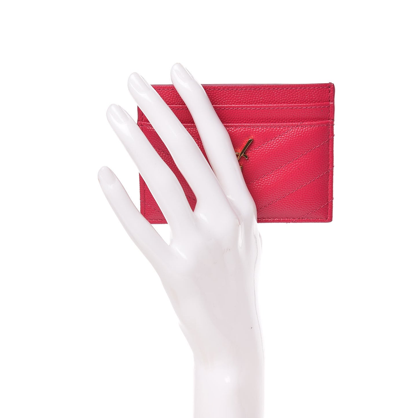 Grain De Poudre Matelasse Chevron Monogram Credit Card Case Bubblegum