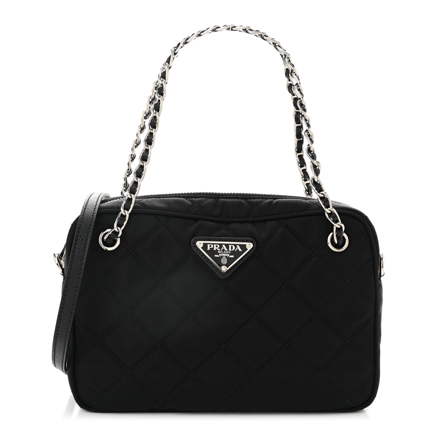 Prada Nylon Tessuto Impuntu Quilted Bandoliera Crossbody Bag Black 1 of 11