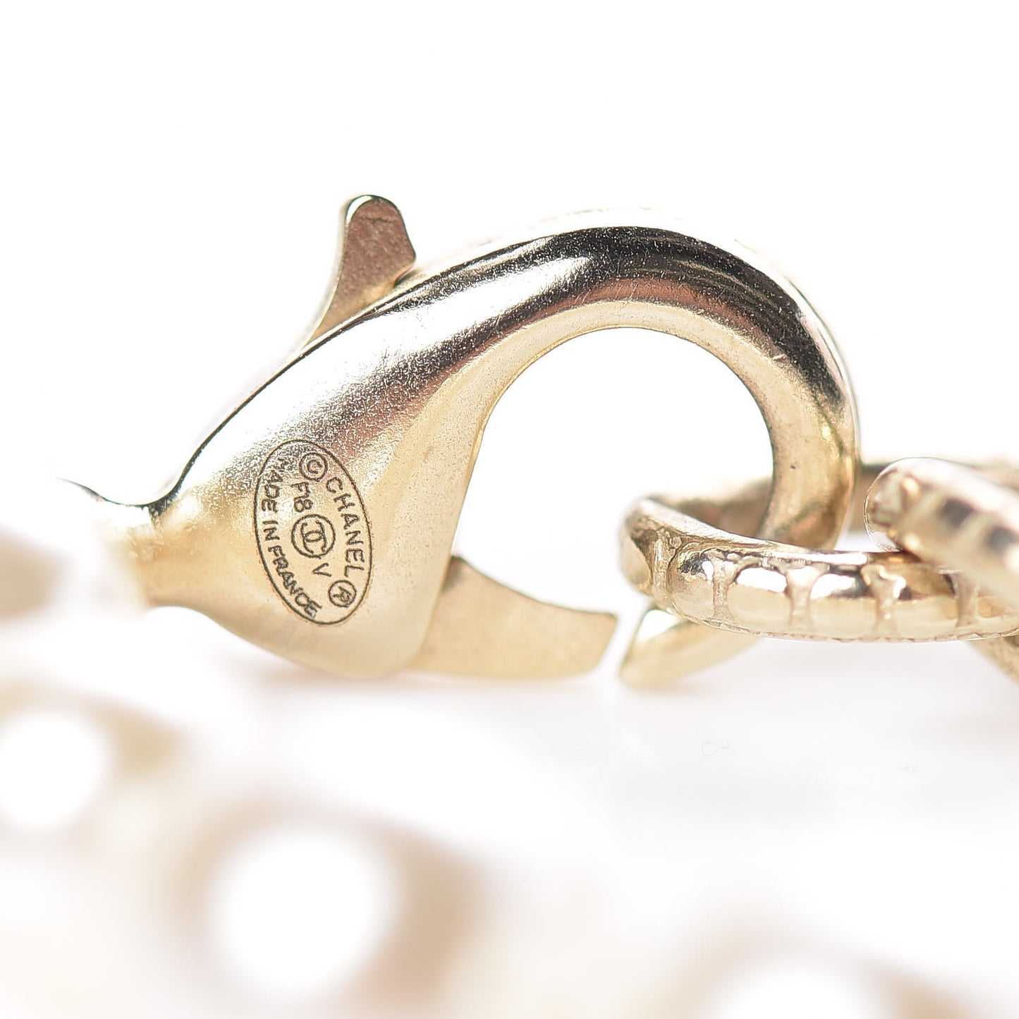 Pearl Crystal CC Bracelet Gold