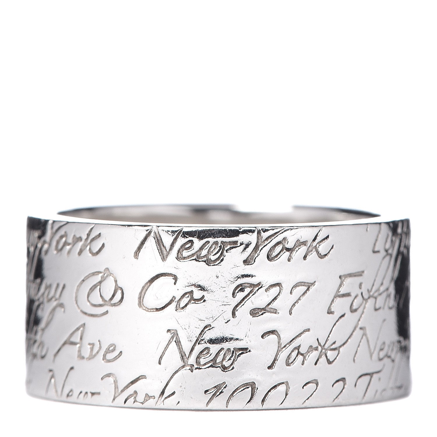 Tiffany Sterling Silver 10mm Notes Wide Ring 58 8.25 1 of 4