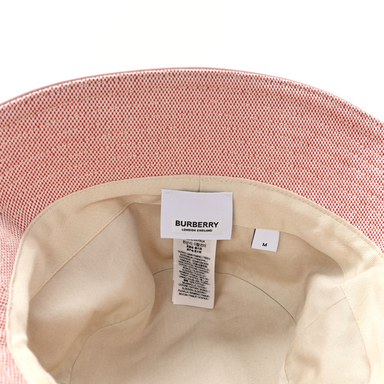 Burberry Cotton Canvas Bucket Hat M Red 9 of 10