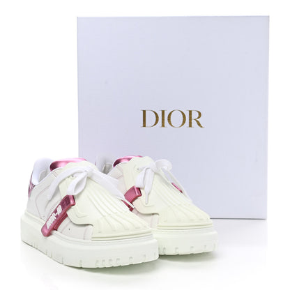 Christian Dior Laminated Calfskin Dior-ID Platform Sneakers 39 White Metallic Pink 9 of 9