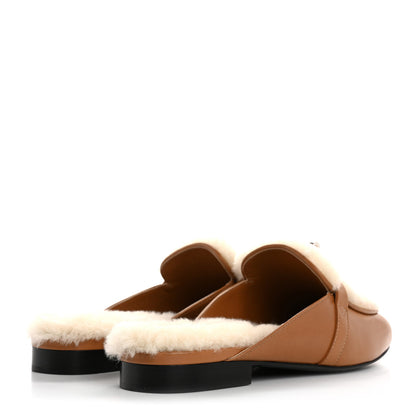 Hermes Goatskin Shearling Womens Oz Mules 38 Naturel Ecru 5 of 10
