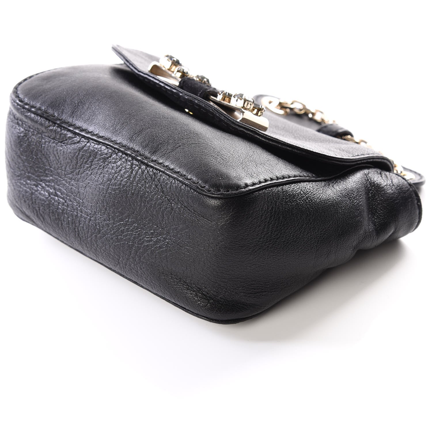 Chloe Grained Calfskin Crystal Mini Lily Crossbody Bag Black 6 of 11