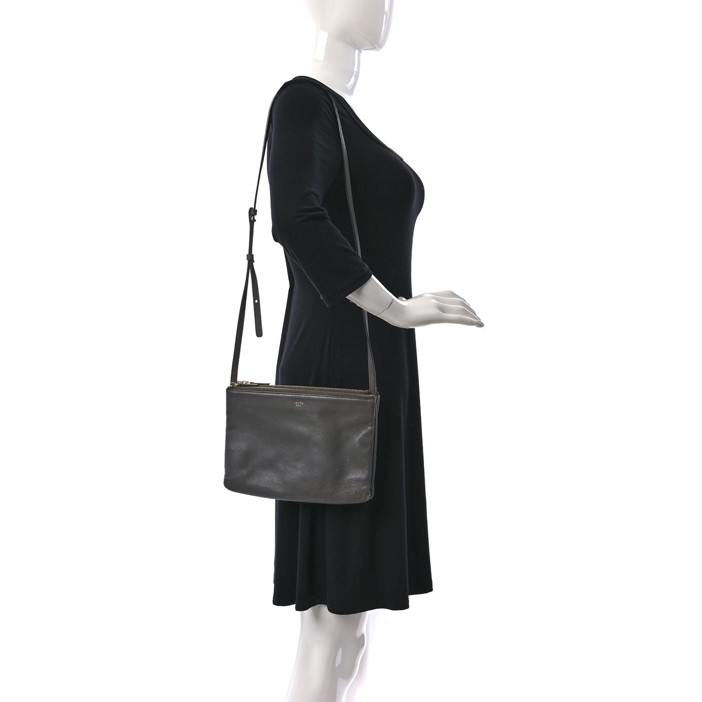 Lambskin Large Trio Crossbody Bag Medium Grey
