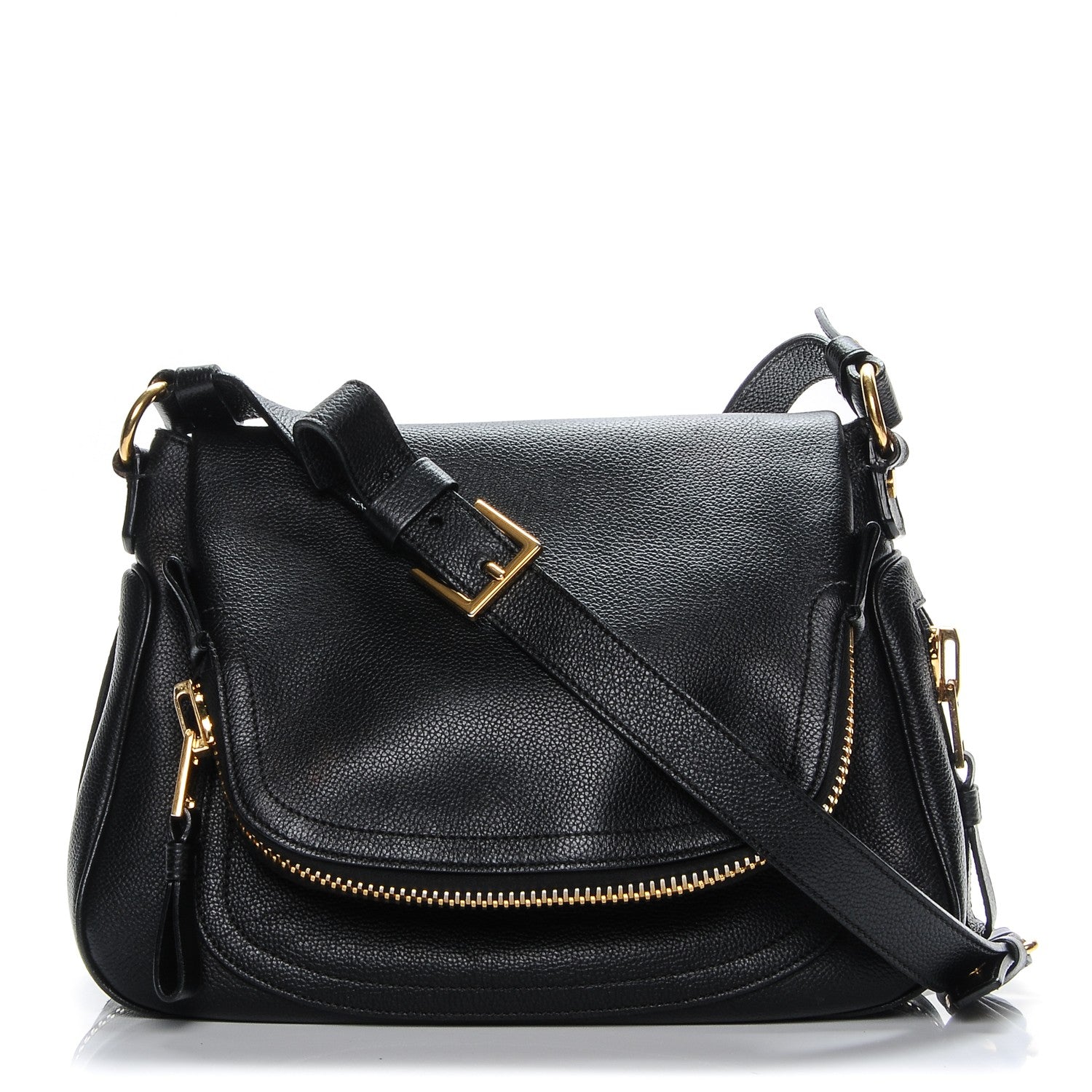 Tom Ford Grained Calfskin Medium Jennifer Crossbody Bag Black 1 of 12