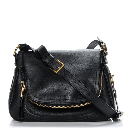 Tom Ford Grained Calfskin Medium Jennifer Crossbody Bag Black 1 of 12