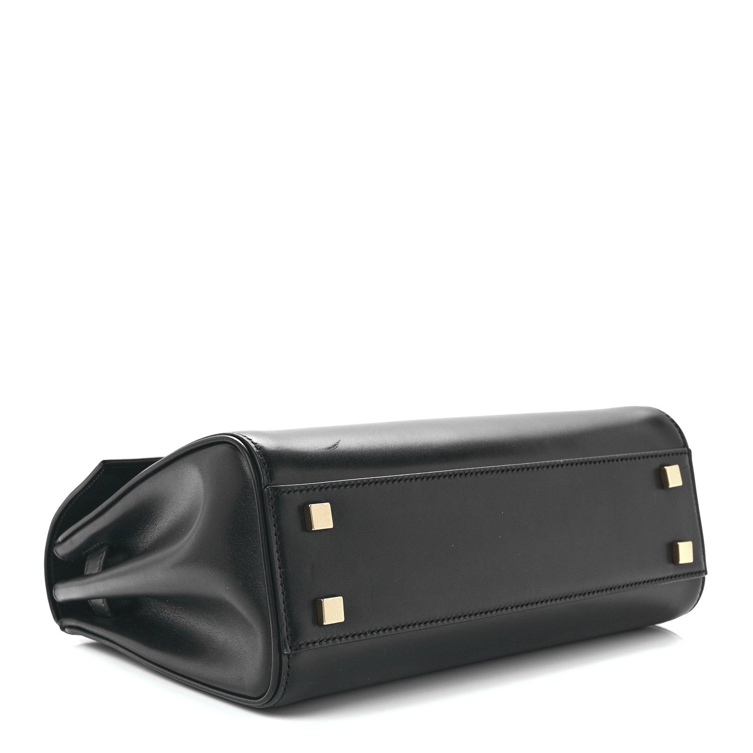 Saint Laurent Shiny Calfskin Le Fermoir Top Handle Bag Small Black 4 of 12