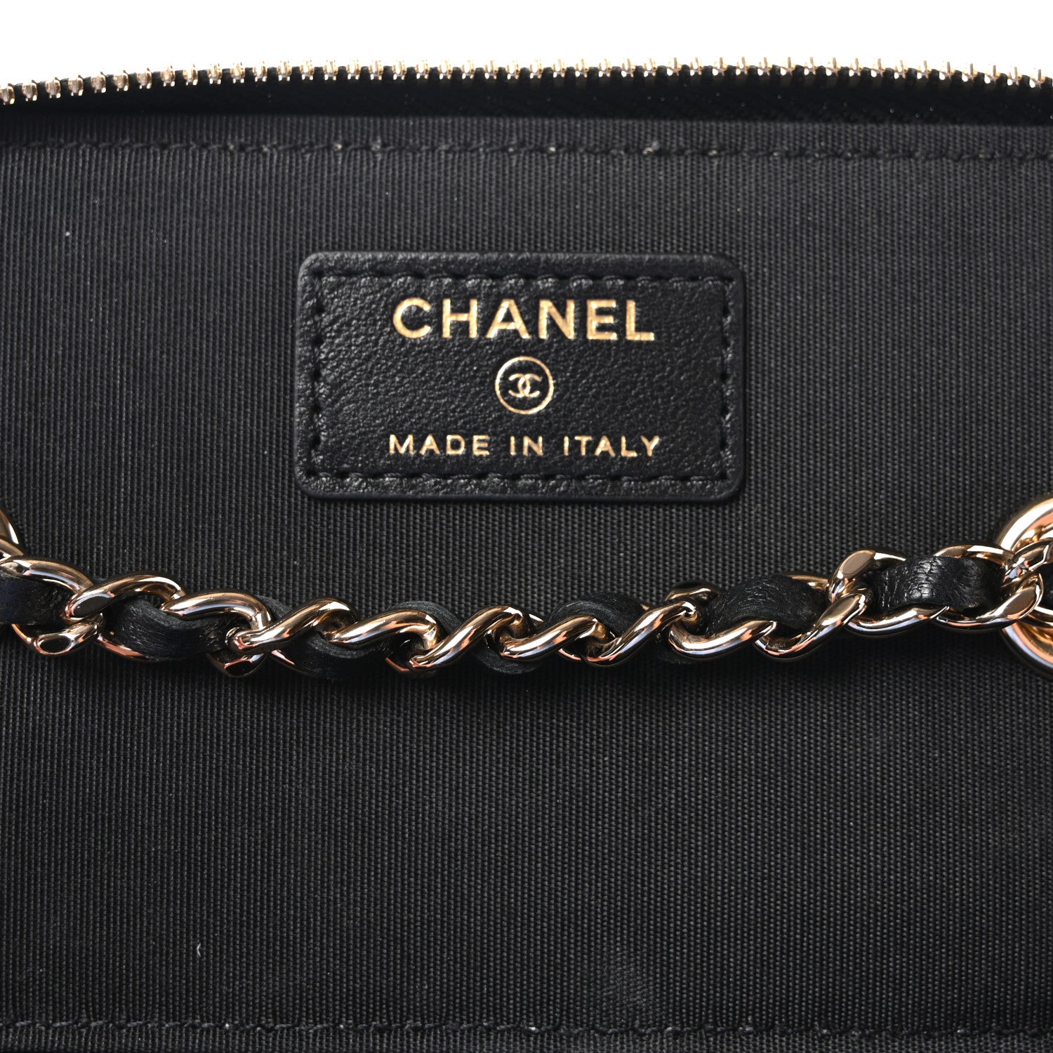 Chanel Raffia Jute Striped Small Vanity Case With Chain Black Beige 6 of 11