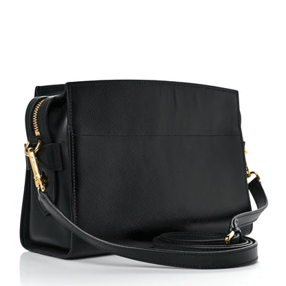 Prada Saffiano Vernice Esplanade Crossbody Bag Black 2 of 9