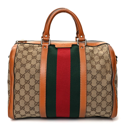 Gucci Monogram Vintage Web Medium Boston Tan Tan 1 of 13