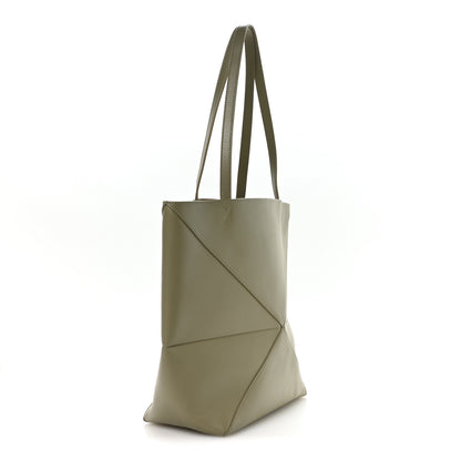 Loewe Shiny Calfskin Medium Puzzle Fold Tote Dark Khaki 3 of 9
