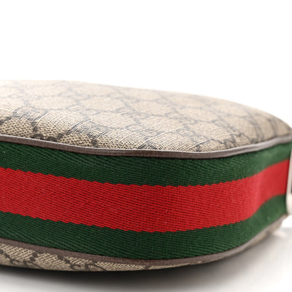 Gucci GG Supreme Monogram Textured Calfskin Web Small Attache Shoulder Bag Beige Ebony New Acero 10 of 10