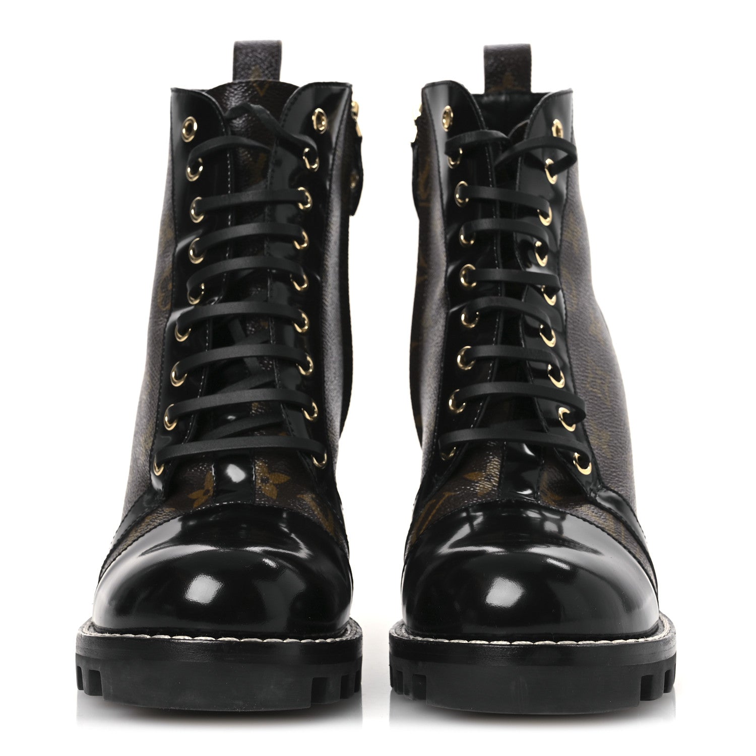 Louis Vuitton Patent Calfskin Monogram Star Trail Ankle Boots 41 Black 3 of 11