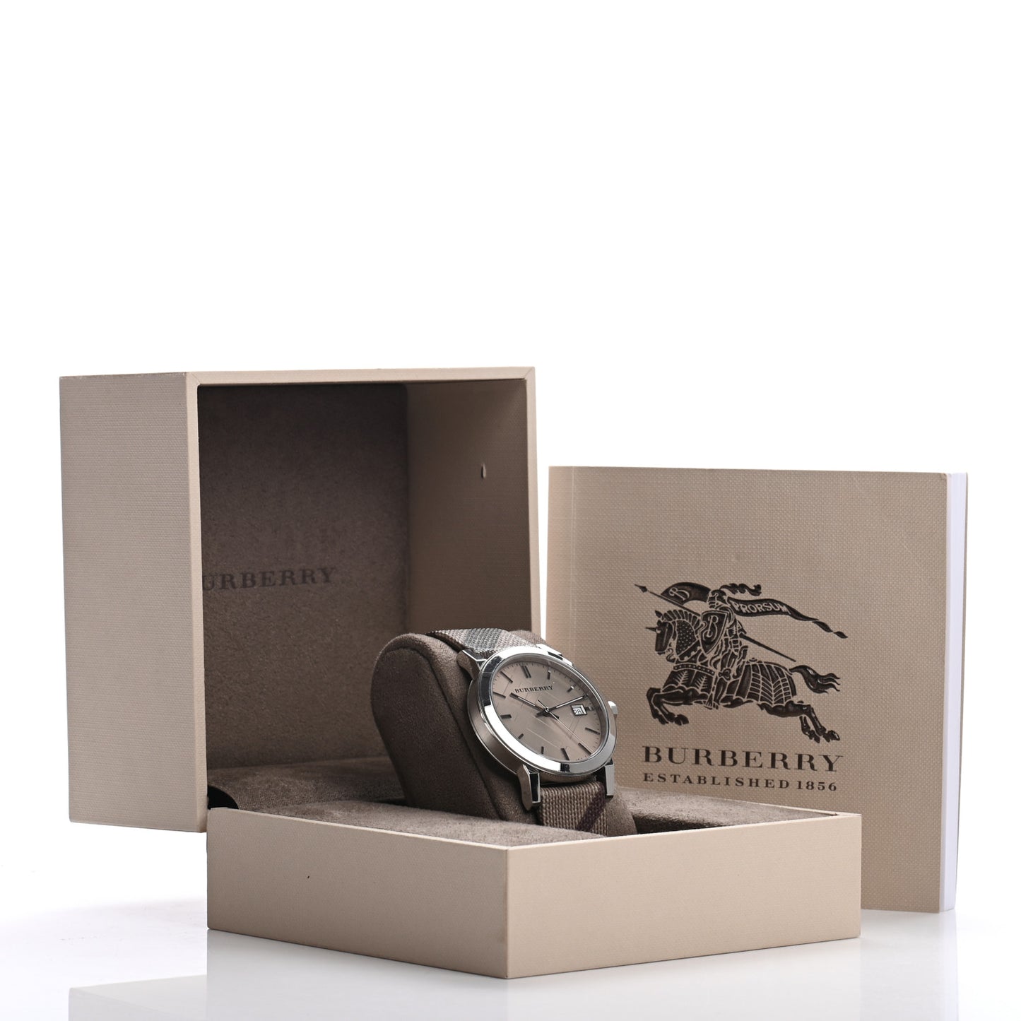 Stainless Steel 38mm Heritage Nova Check Quartz Watch Beige BU9023