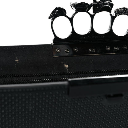 Alexander McQueen Calfskin Studded Knuckle Flat Clutch Black 10 of 13