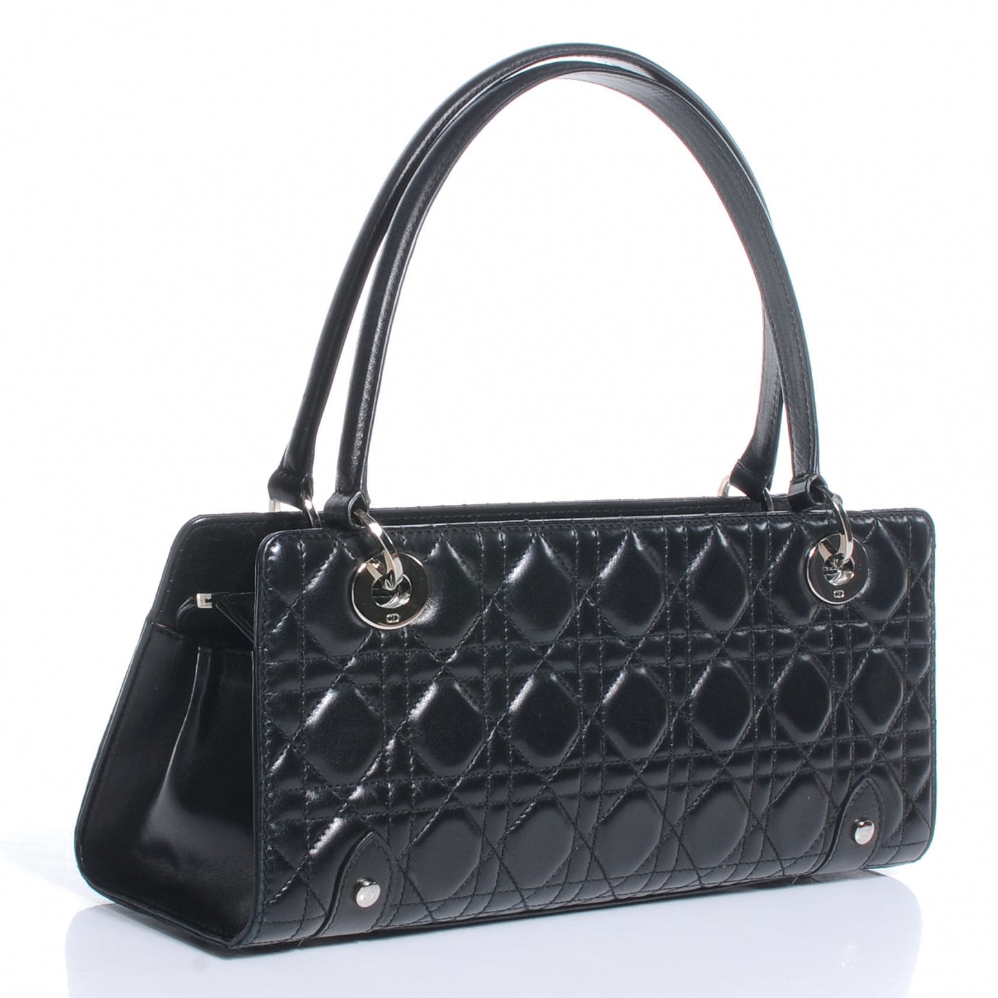 Calfskin Cannage Soft Lady Dior East West Black