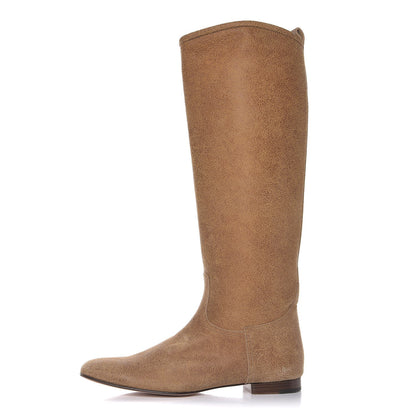 Hermes Etriviere Calfskin Equestrian Boots 38 Camel 1 of 8