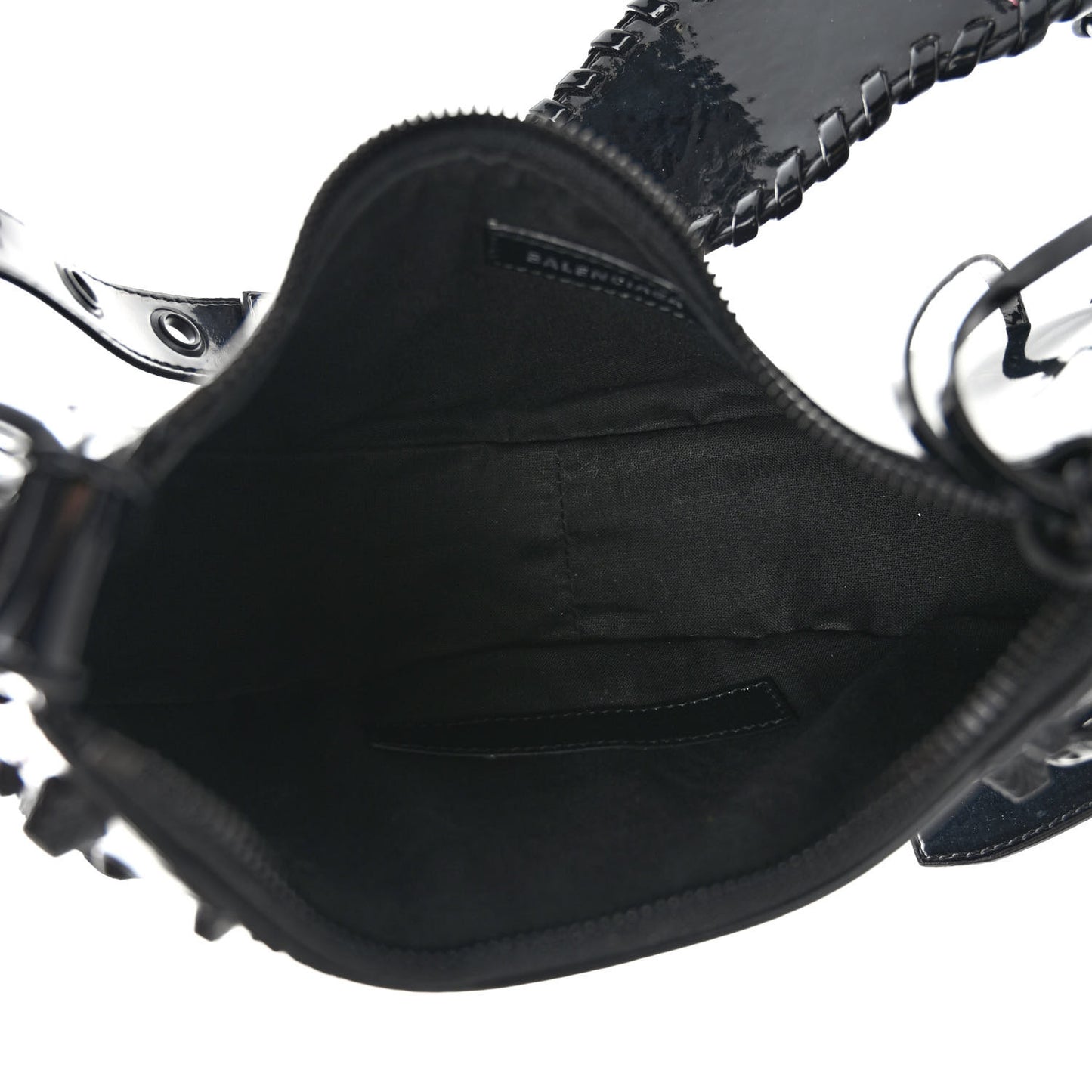 Patent Faux Leather Le Cagole Shoulder Bag XS Black