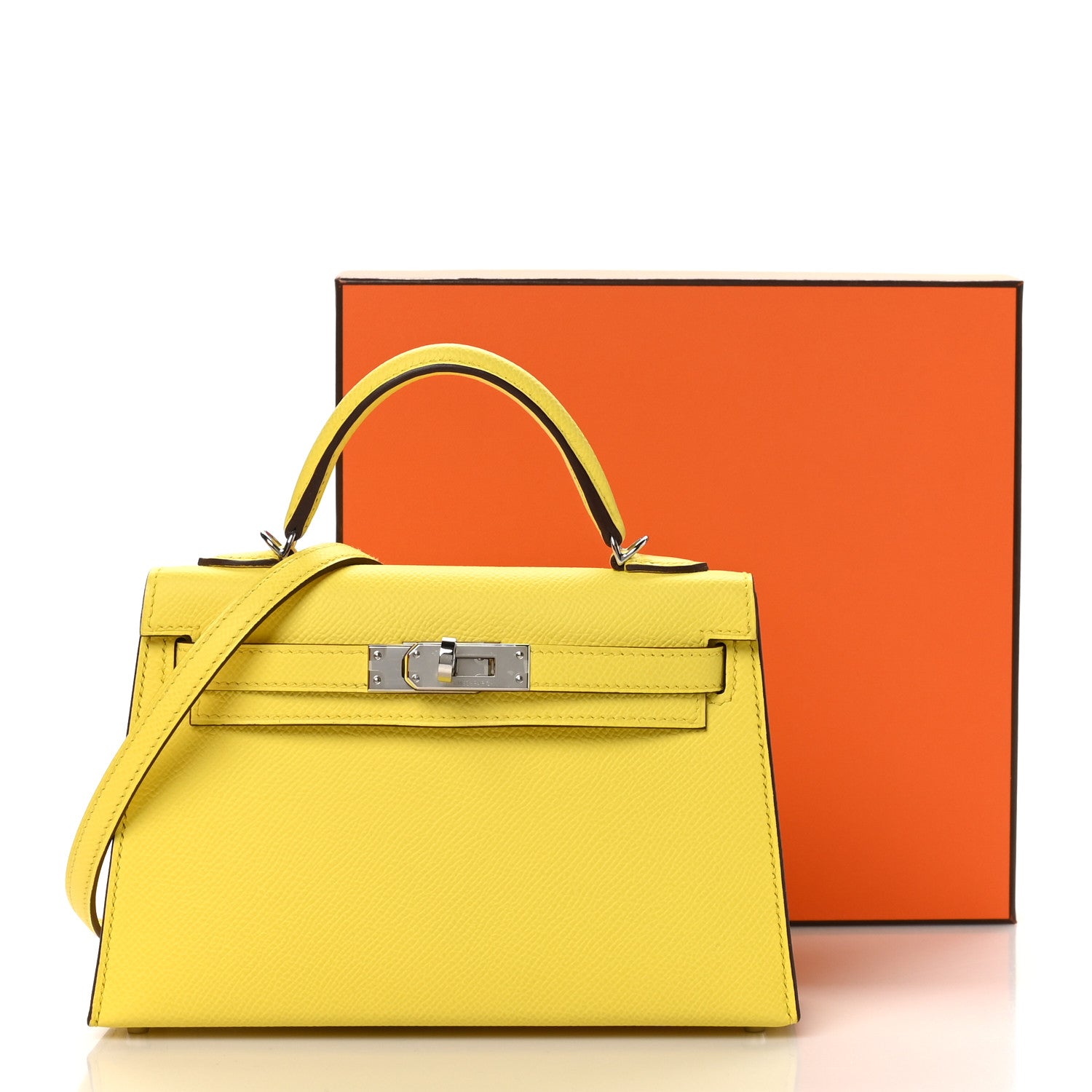 Hermes Epsom Mini Kelly Sellier 20 Jaune Citron 11 of 11
