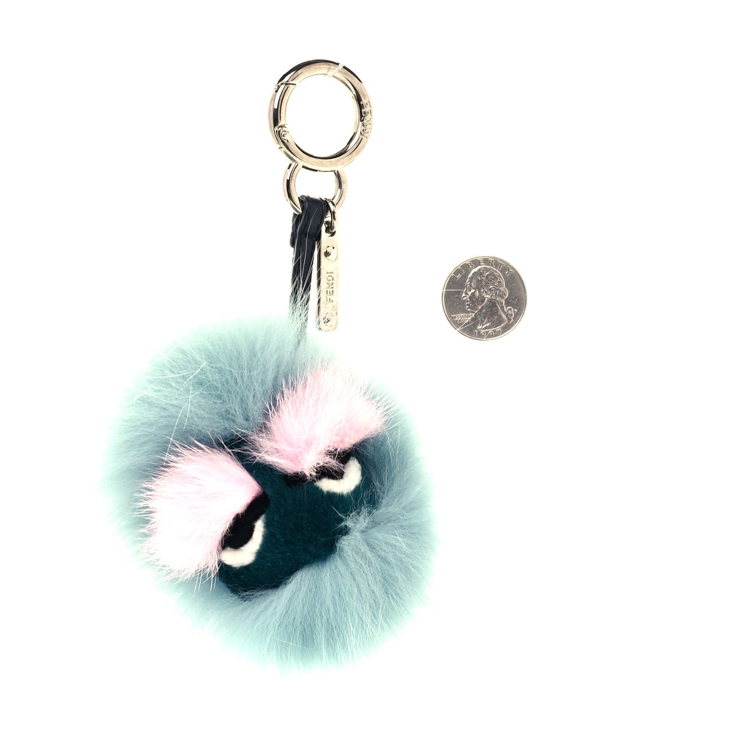 Fox Mink Rabbit Fur Vitello Flamingo Mini Monster Bag Bug Charm Lagoon Black Multicolor