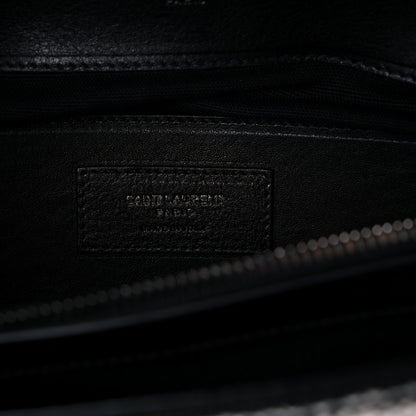 Saint Laurent Berber Chevron Tassel Monogram Large College Bag Black 7 of 10