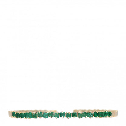 Suzanne Kalan 18K Yellow Gold Emerald Princess Cut Cuff Bracelet 1 of 4