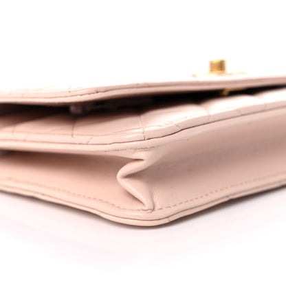Chanel Lambskin Quilted CC Pearl Crush Wallet on Chain WOC Light Beige 9 of 13