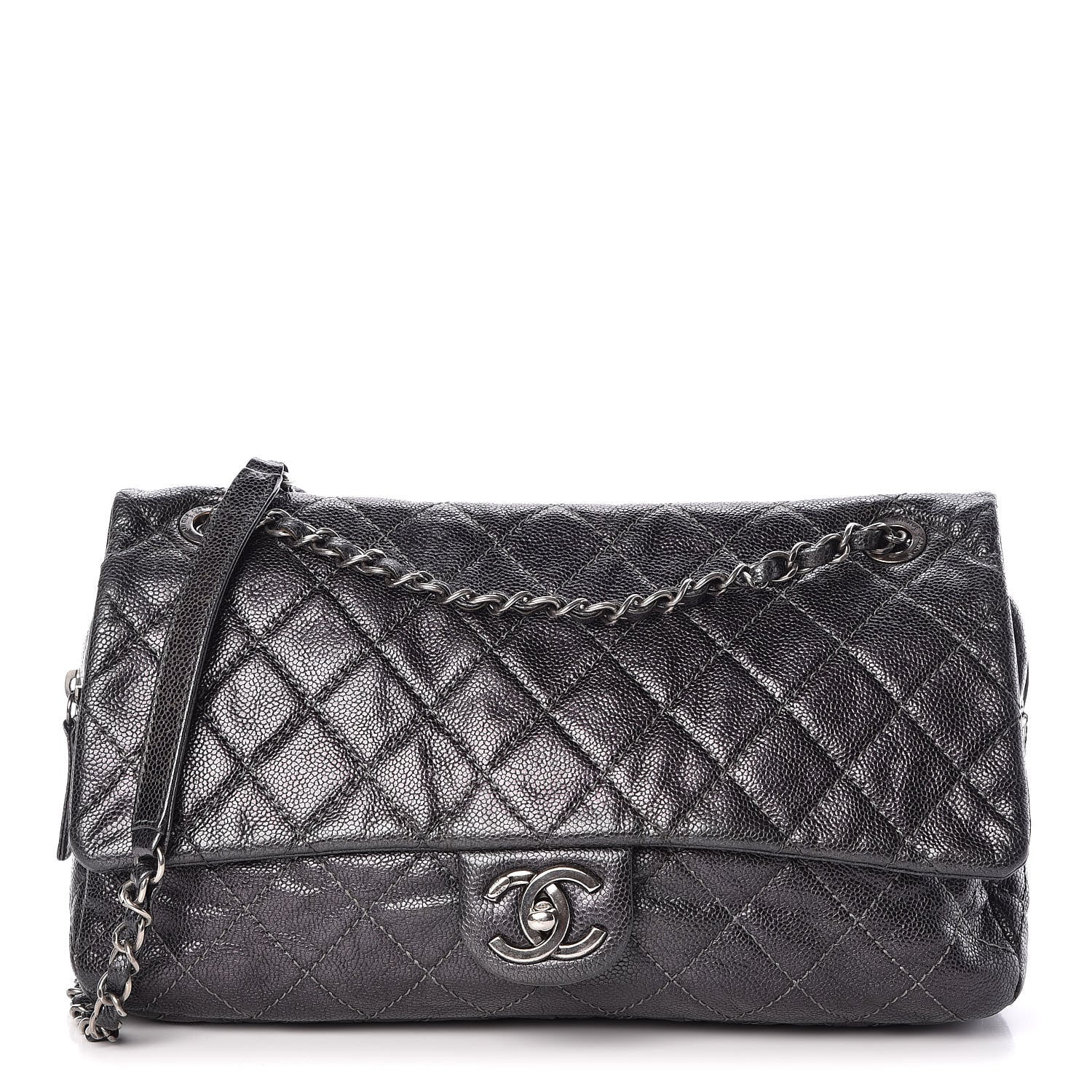 Chanel Iridescent Caviar Quilted Large Chic Flap Grey 1 of 11