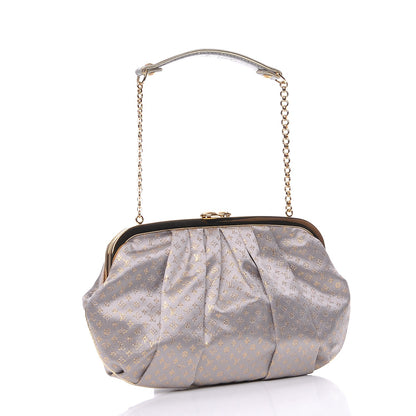 Louis Vuitton Satin Monogram Aumoniere Clutch Silver 4 of 8