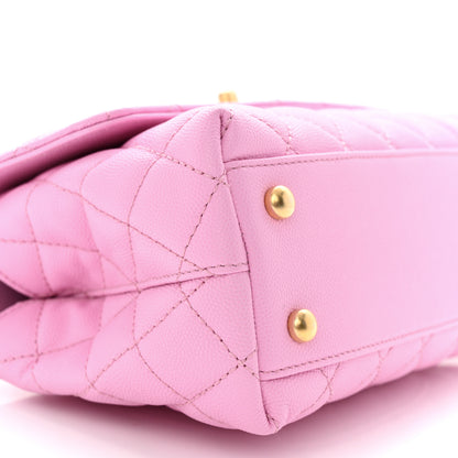 Chanel Caviar Quilted Mini Coco Chain Handle Flap Pink 9 of 10